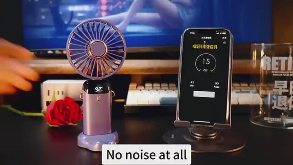 USB Rechargeable Mini Portable Handheld Electric Fan Foldable Neck Hanging Outdoor Fan Adjustable 5 Speed Powerful Air Cooler